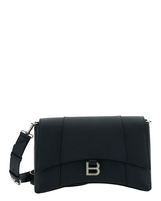 Balenciaga Black 'Messenger Downtown' Cross-Body Bag With B Logo for men