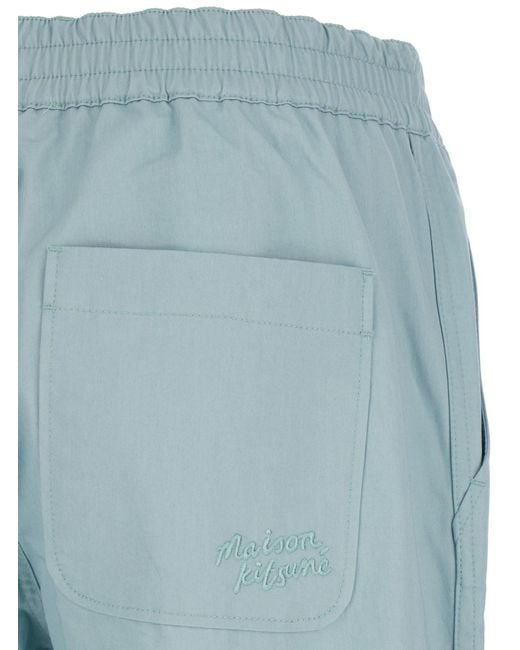 Maison Kitsuné Blue Light Straight Pants for men