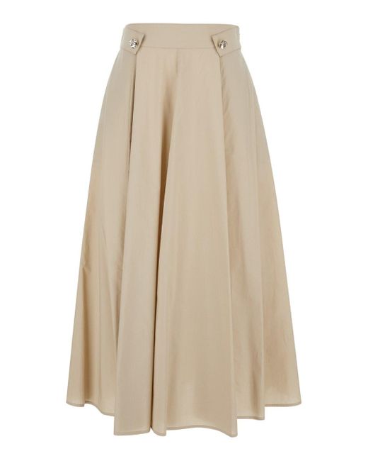 Liu Jo White Long Pleated Skirt