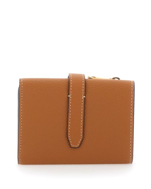 Tod's Brown Wallet With T Plate On The Front