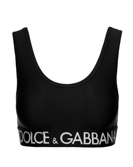 Dolce & Gabbana Black Sports Bra With Branded Band
