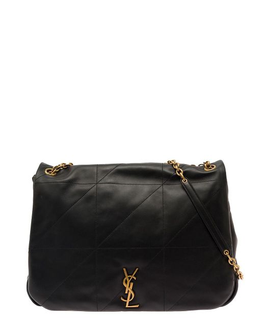 Saint Laurent Black 'Jamie 4.3' Maxi Shoulder Bag With Cassandre Detai