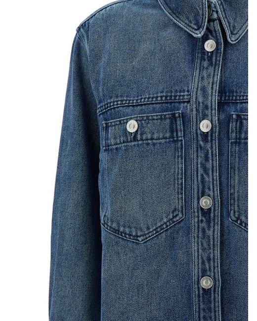 Isabel Marant Blue Shirt With Patch Pockets And Buttons
