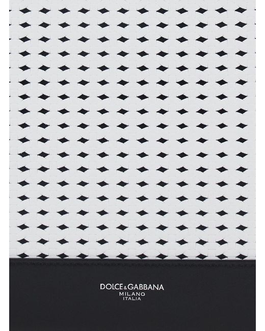 Dolce & Gabbana White Clutch With Removable Wrist Strap And Intreccio for men