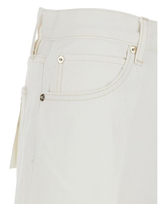 FRAME White 'The Stroll' Jeans With Five-Pocket Design