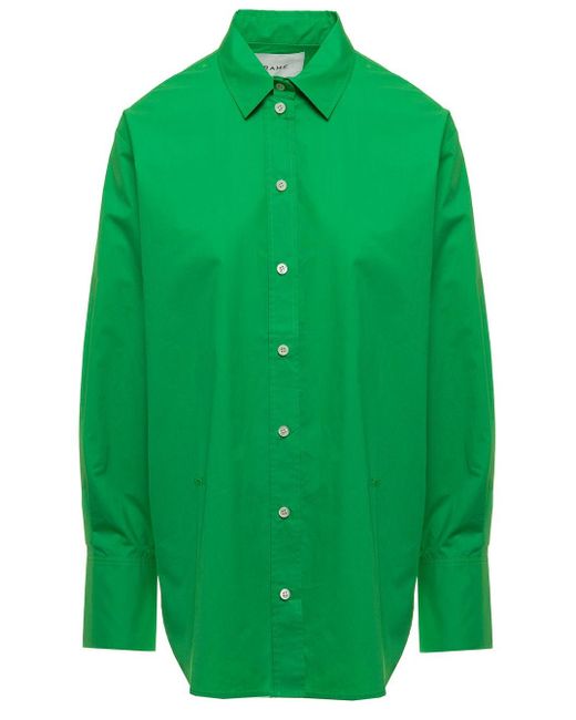 Camicia in popeline di cotone donna di FRAME in Green