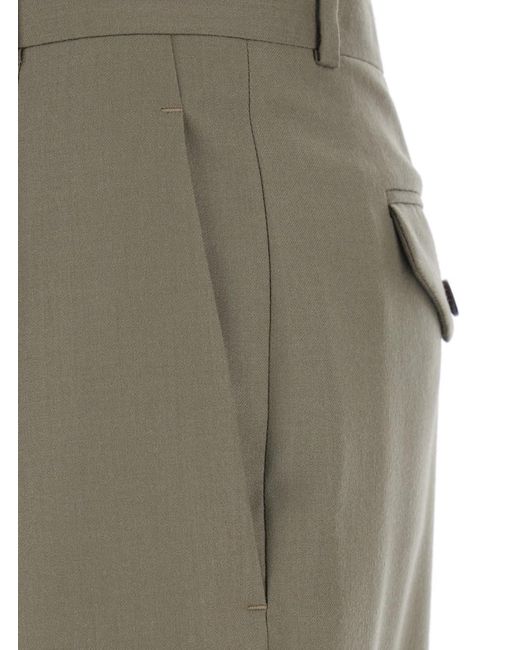 The Row Green 'Sorina' Pants With Turn-Up Hem And Belt Loops