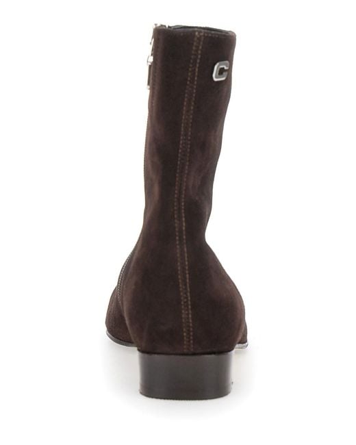 CAREL PARIS Black 'Aiglon' Boots With Logo Embroidery On The Side And Zip Cl
