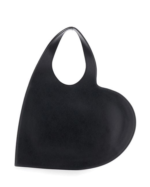 Coperni Black 'Double Heart' Shoulder Bag With Cut-Out Handle And Hear