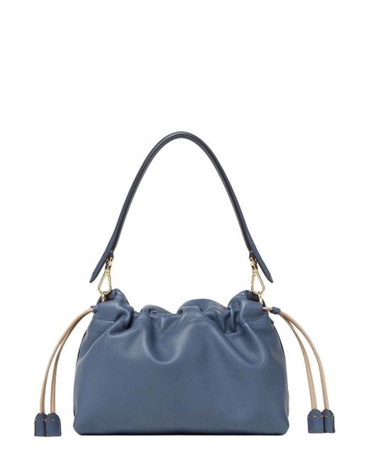Fendi Blue 'Mamma Baguette Medium' Shoulder Bag With Ff Closure On The