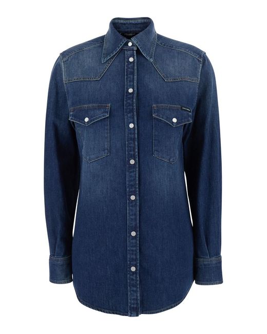 Dolce & Gabbana Blue Denim Shirt