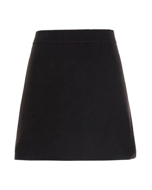 Lisa Yang Black Clare Skirt With Elegant Cashmere Details