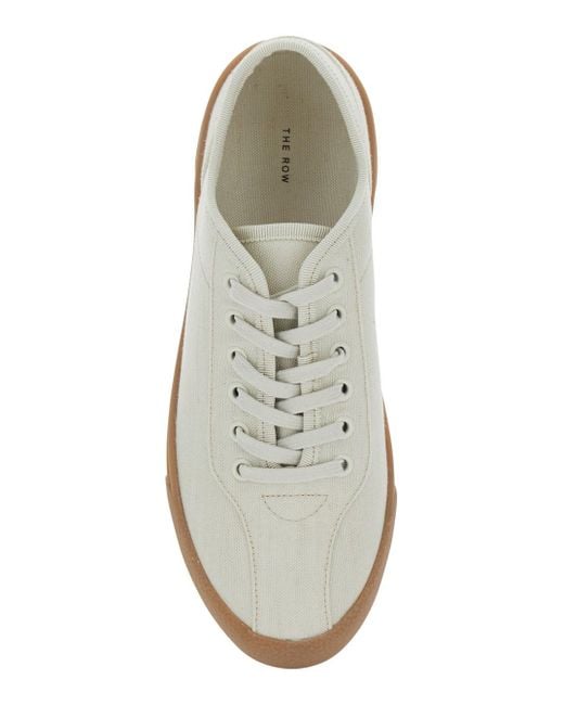 The Row White Low Top Sneakers With Flat Contrasting Sole