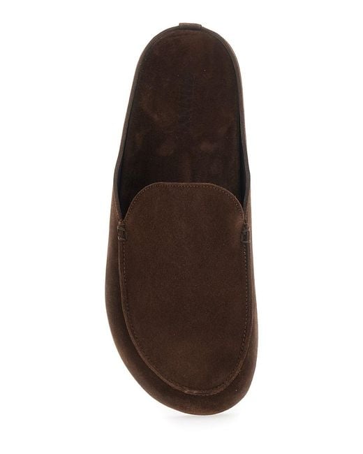VINNY'S Brown 'Donnie' Mule With Slip-On Design And Rounded Toe for men