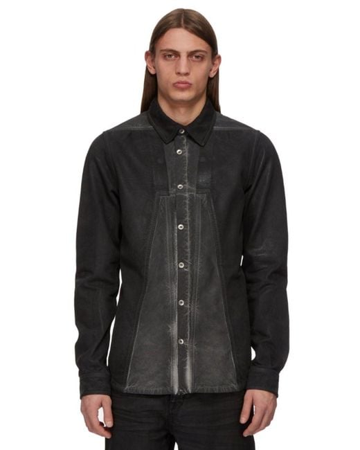 Rick Owens Black Solid Shirt for men