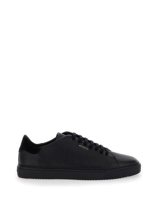 Axel Arigato Black 'Clean 90' Low Top Sneakers With Laminated Logo In for men