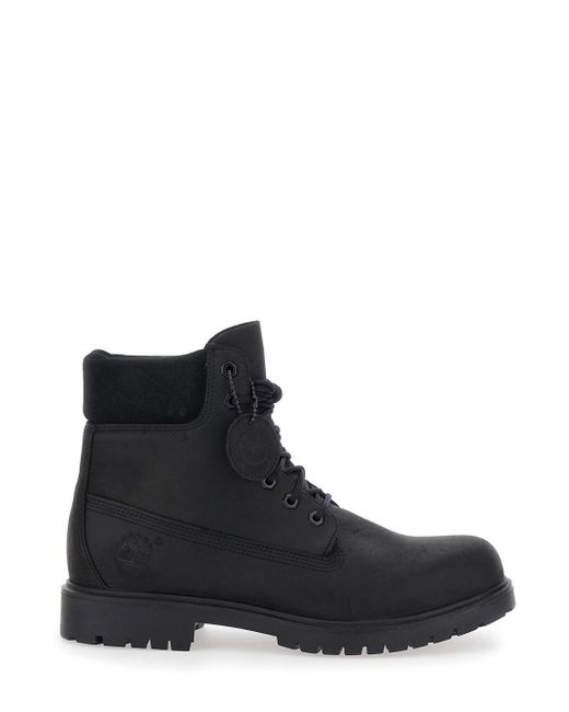 Timberland Black Boots With Logo Plate for men