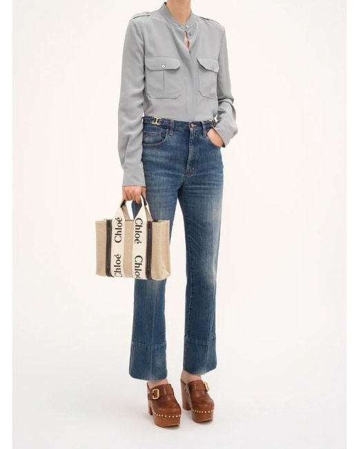 Chloé Natural Chloã 'Woody' Tote Bag With Shoulder Strap And Ribbon