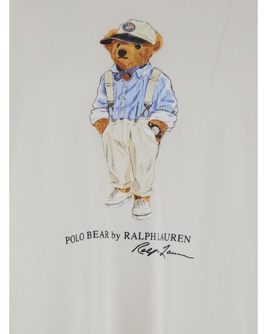 T-Shirt Con Teddy Bear di Polo Ralph Lauren in White da Uomo