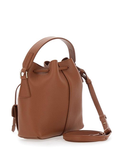 Ferragamo Brown Drawstring Minibag 19,0X11,5X19,5