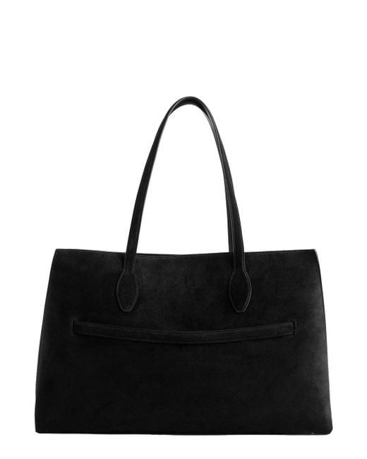 Totême Black 'Lounge' Tote Bag With Belt And Embossed Logo Lettering O