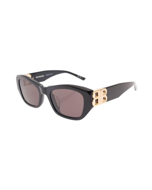 Balenciaga 'dynasty 0311sk' Black Cat-eye Sunglasses With Bb Logo In Acetate Woman