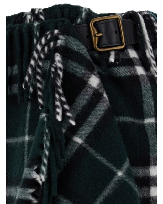 Burberry Black Scarf Check Mini Skirt