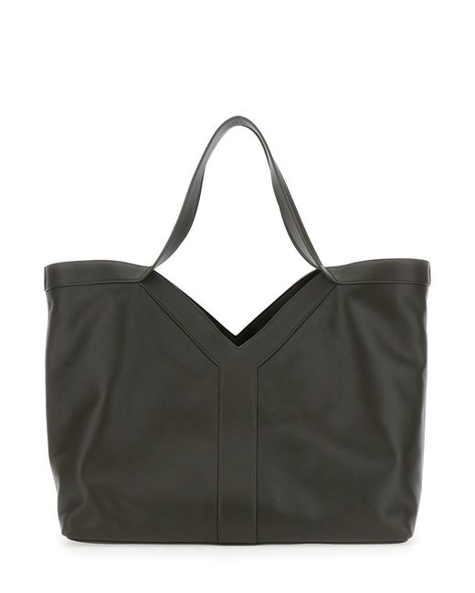 Saint Laurent Black Tote Bag With Two Top Handles And Hook Closure for men