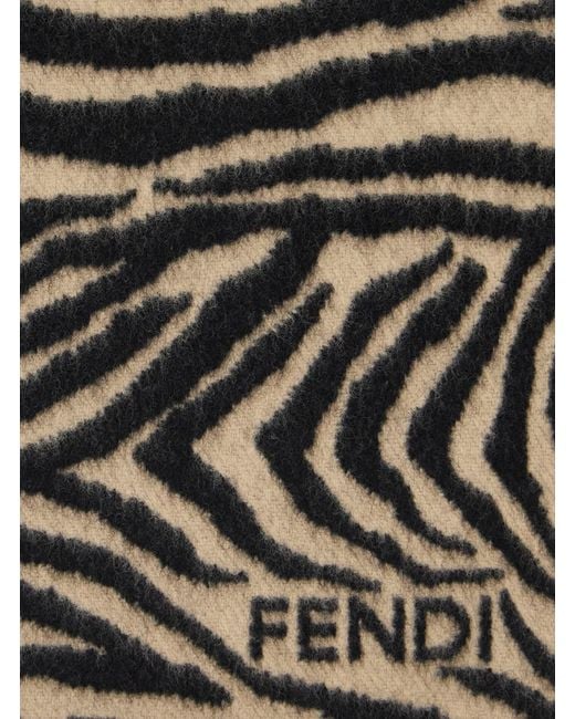 Fendi Black Tiger Scarf Loro Piana