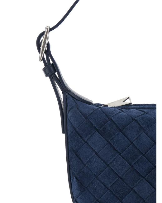 Bottega Veneta Blue Crossbody Bag With Adjustable Strap And Intreccio Motif for men