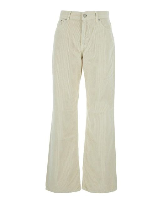 Haikure Natural 'Korea' Pants With Logo Patch On The Rear And Wide Leg I