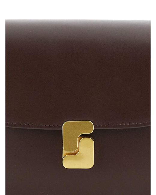 Soeur Brown 'Bellissima Mini' Crossbody Bag With Logo Detail On The Fr
