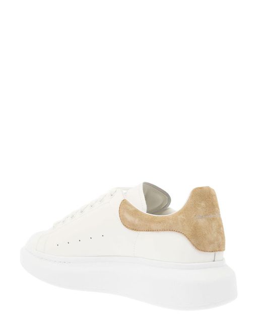 Alexander McQueen White Low-top Sneakers With Chunky Sole And Contrasting Heel Tab In Leather for men
