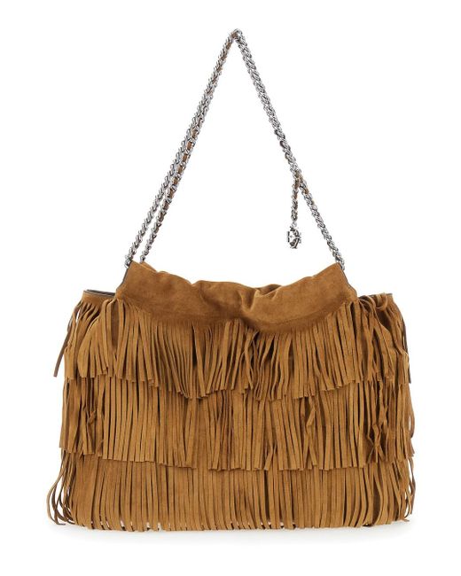 Borsa A Spalla 'Fleming' Con Tracolla A Catena E Design Con di Tory Burch in Brown
