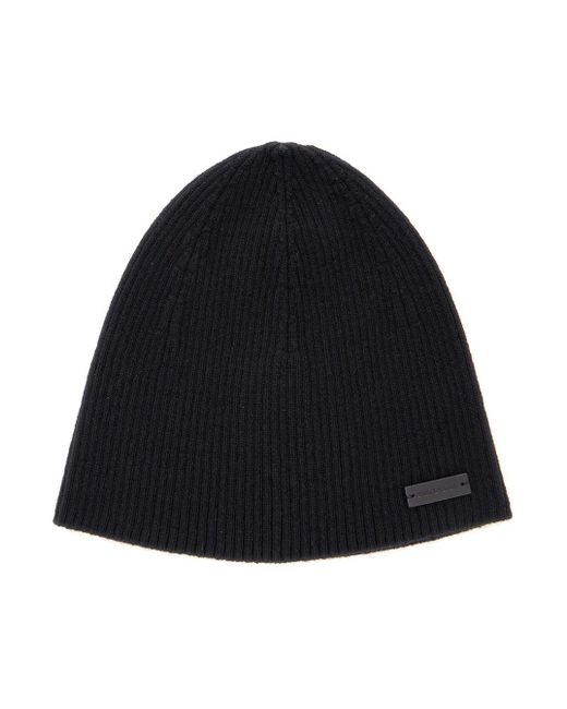 Saint Laurent Black Ribbed Cashmere Beanie For for men