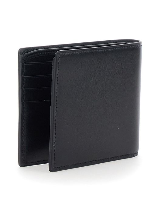Gucci Black Bi-Fold Wallet With Horsebit On The Front And Embossed Logo On The Inside for men