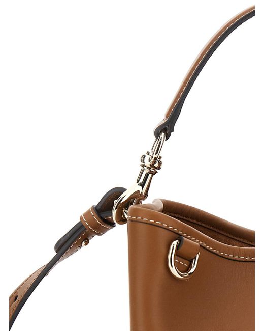 Borsa A Secchiello 'Gg Emblem' Con Logo Lettering Metallico Sul di Gucci in Brown