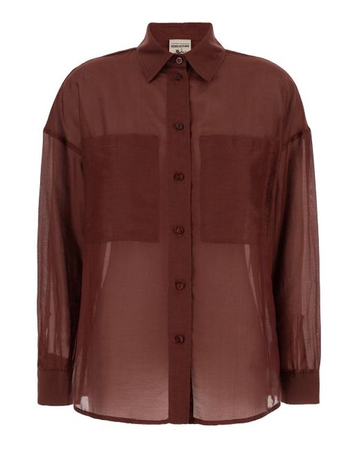 Semicouture Brown Shirt With Pockets