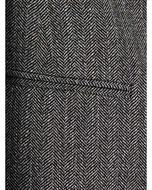 Forte_forte Black Blazer With Striped Velvet Collar And Chevron Details