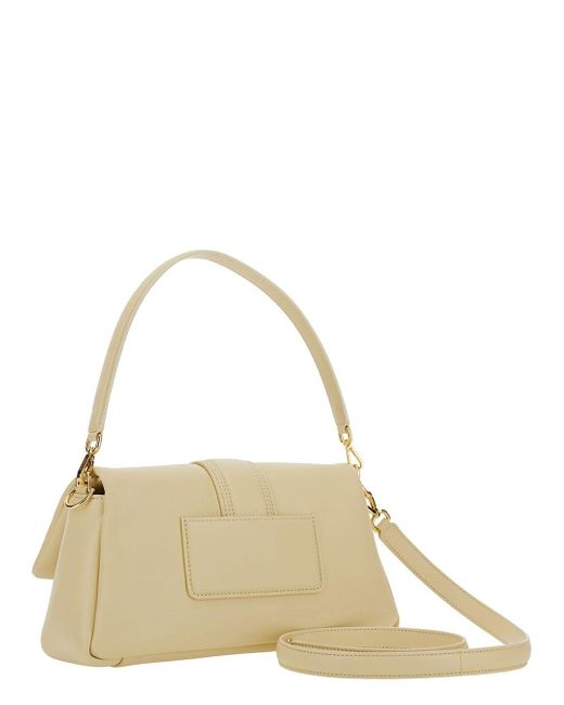 Jacquemus Natural 'le Bambimou' Ivory Shoulder Bag With Magnetic Fastening And Logo Detail In Leather Woman