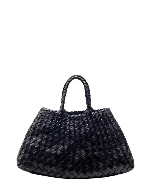Dragon Diffusion Blue 'Santa Croce' Handbag With Two Top Handles And