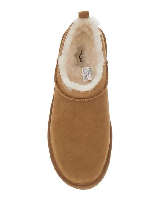 Ugg Brown Mule With Logo On The Side And Faux Fur Lining for men