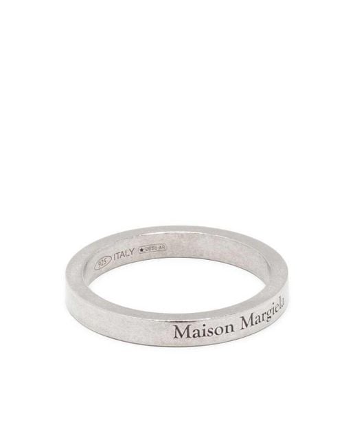 Maison Margiela White Ring With Logo Lettering Engraving