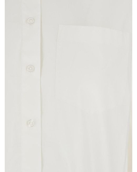 MICHAEL Michael Kors White Button Down Collar Shirt With Logo Plaque
