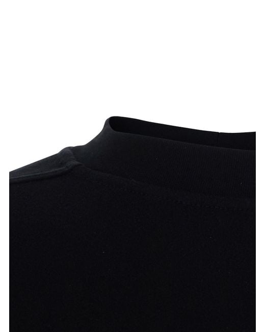 Rick Owens Black 'Jumbo' T-Shirt With Ribbed Crew Neck And Dropped Sho for men
