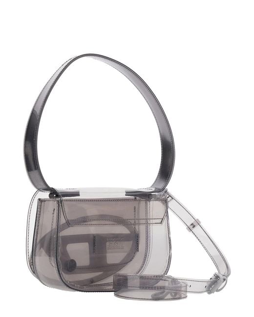 DIESEL Metallic '1Dr' Crossbody Bag With Oval D Patch And Semi-Transparent Design
