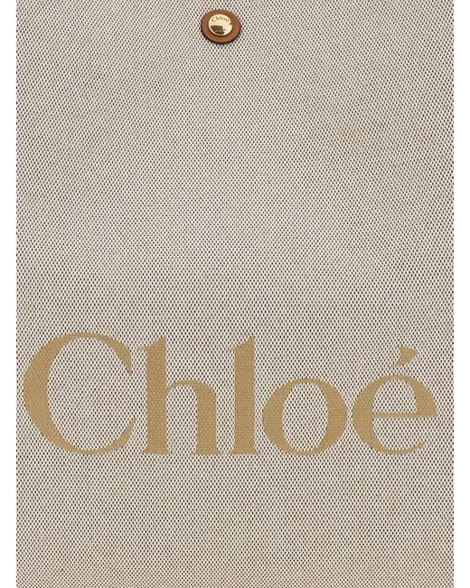 Borsa Shopping 'Chloe Clover' Con Logo Lettering Sul Fronte E Tr di Chloé in Brown
