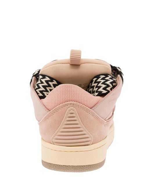 Sneaker Low-Top 'Curb' Con Lacci Oversize di Lanvin in Pink