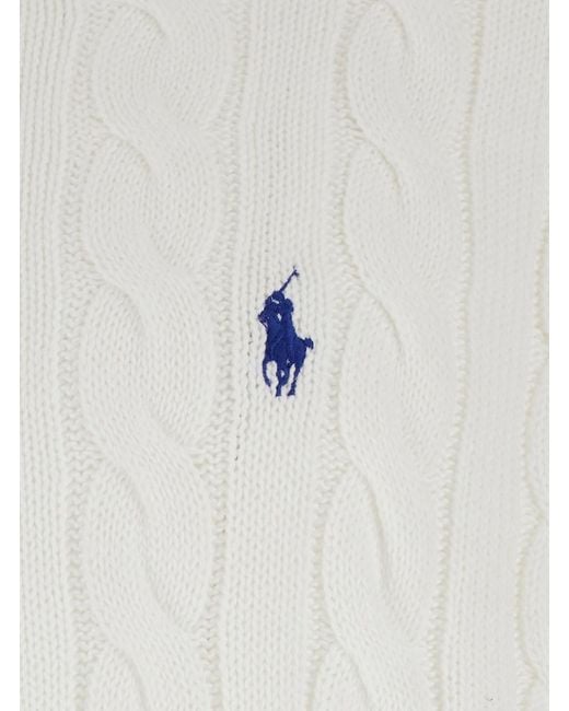 Polo Ralph Lauren White Sweater With Round Neck And Pony Embroidery On for men
