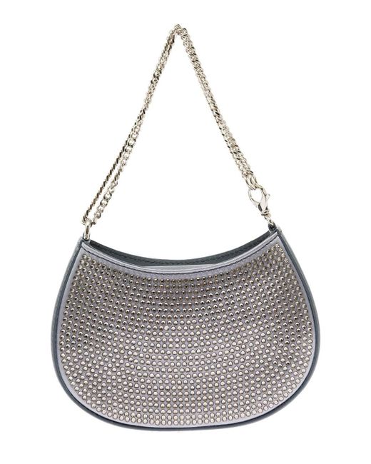 Lanvin Metallic Hobo Extra Nano Satin Handbag With Rhinestones Woman